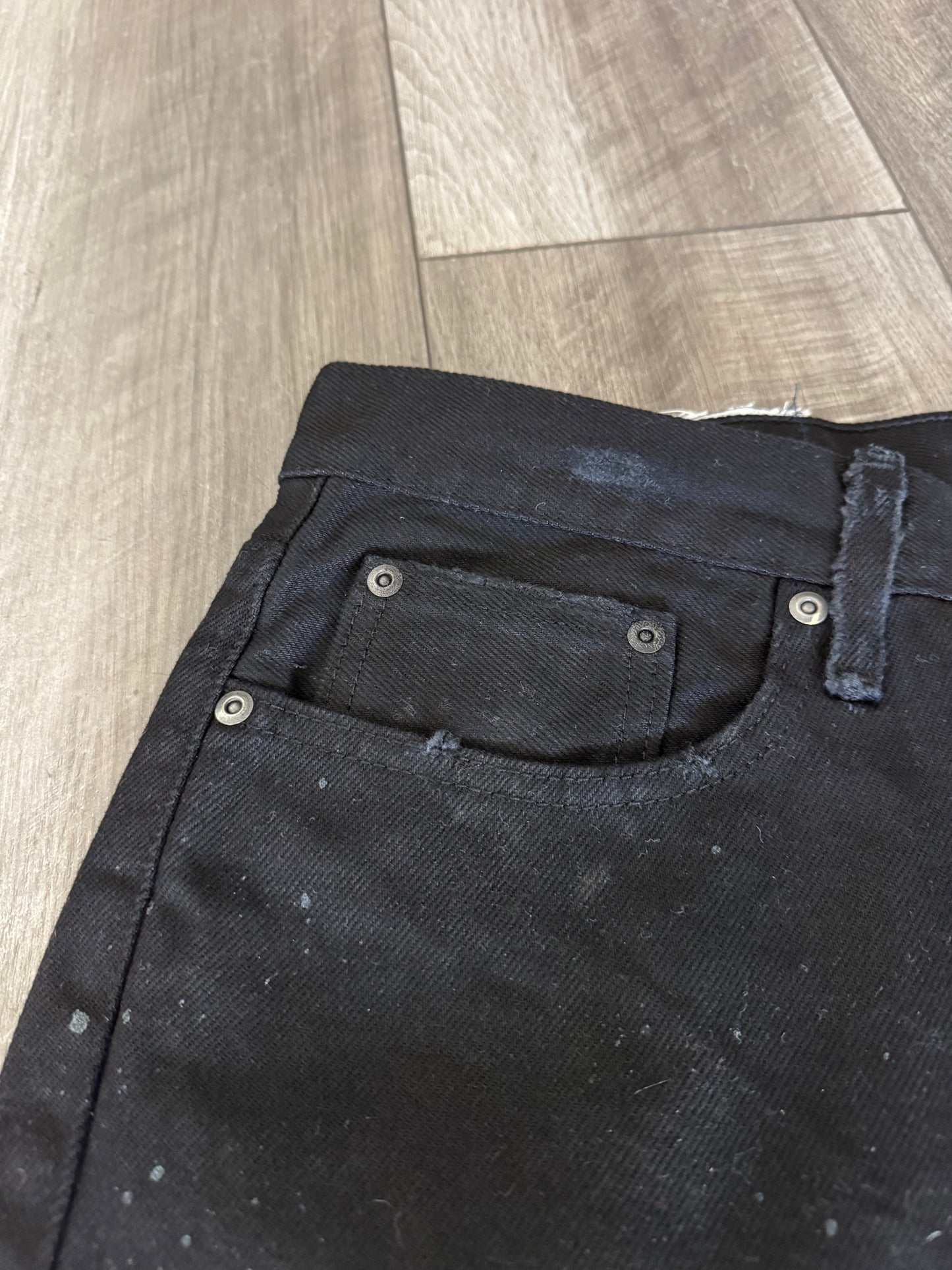 1/1 blacked out denim flared-36-32