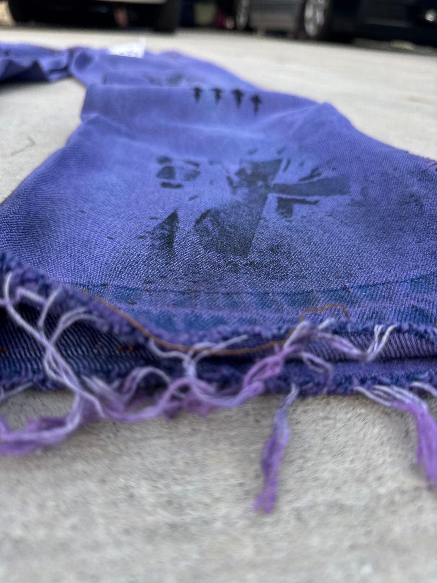 1/1 purple thunder distressed PXD denim jeans 34-34