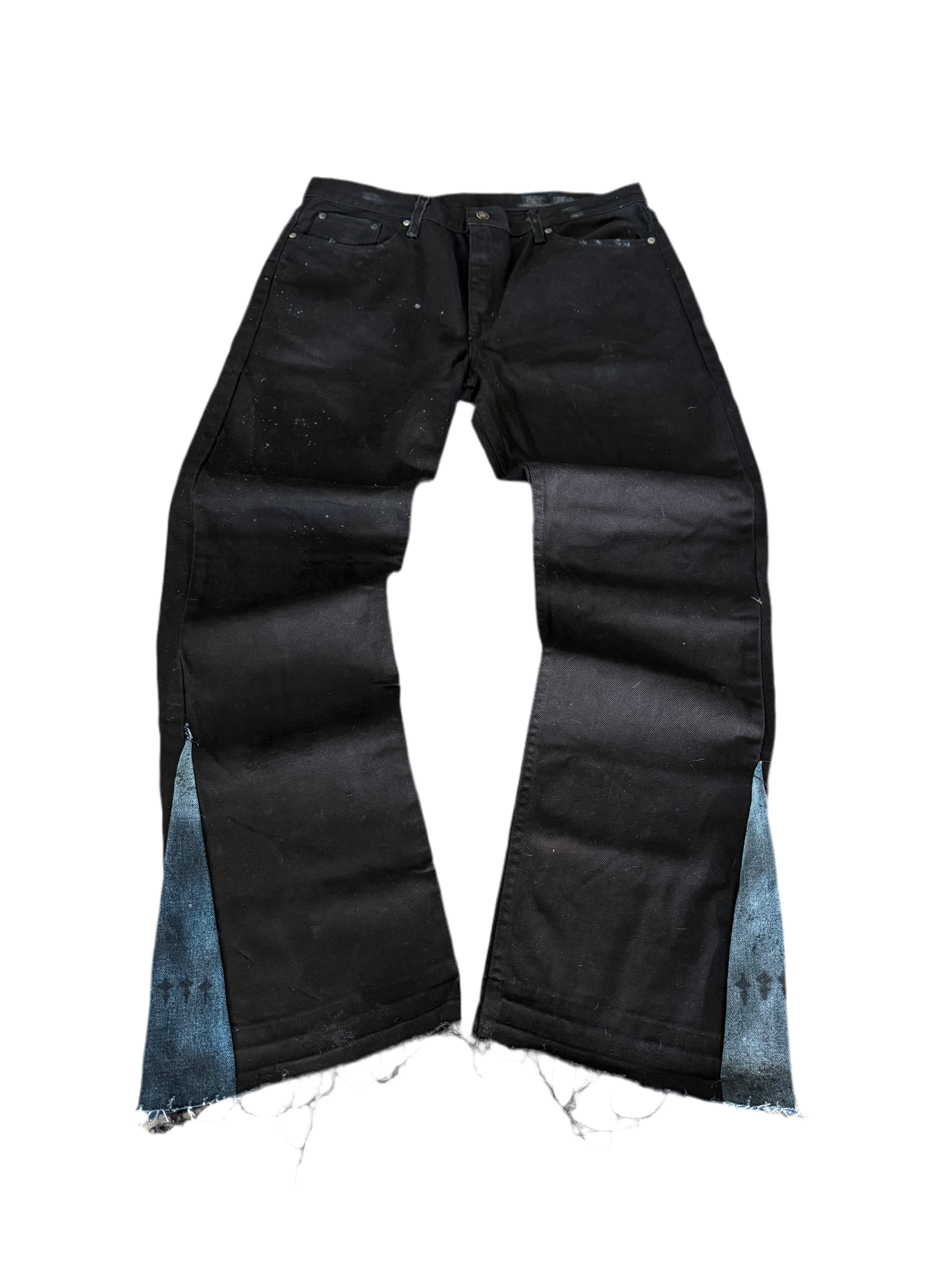 1/1 blacked out denim flared-36-32