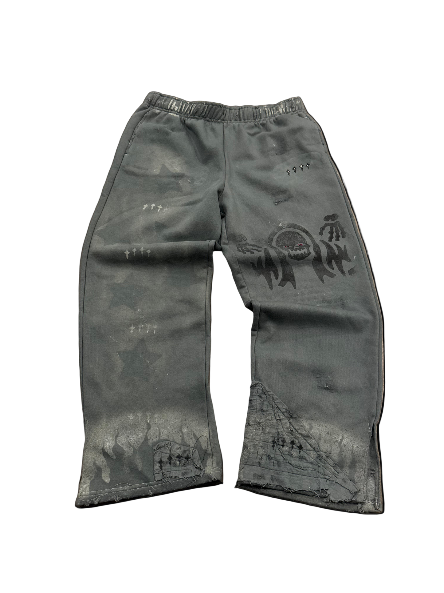 1/1 Concrete head tap Rhinestone sweats-XL