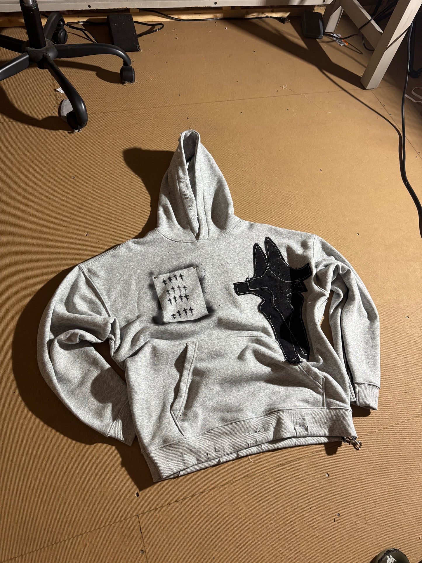 1/1 PXD denim cross Hoodie -M