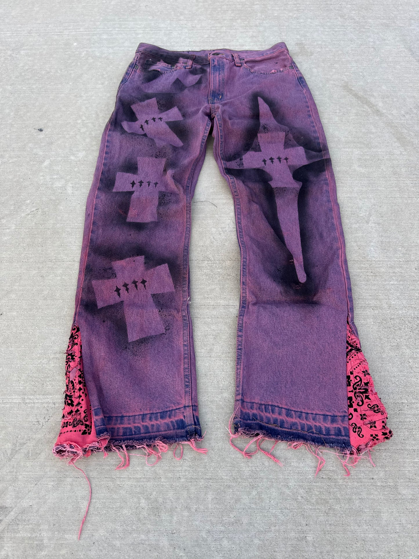 1/1 Red Bleach Fade Dana jeans 32-30