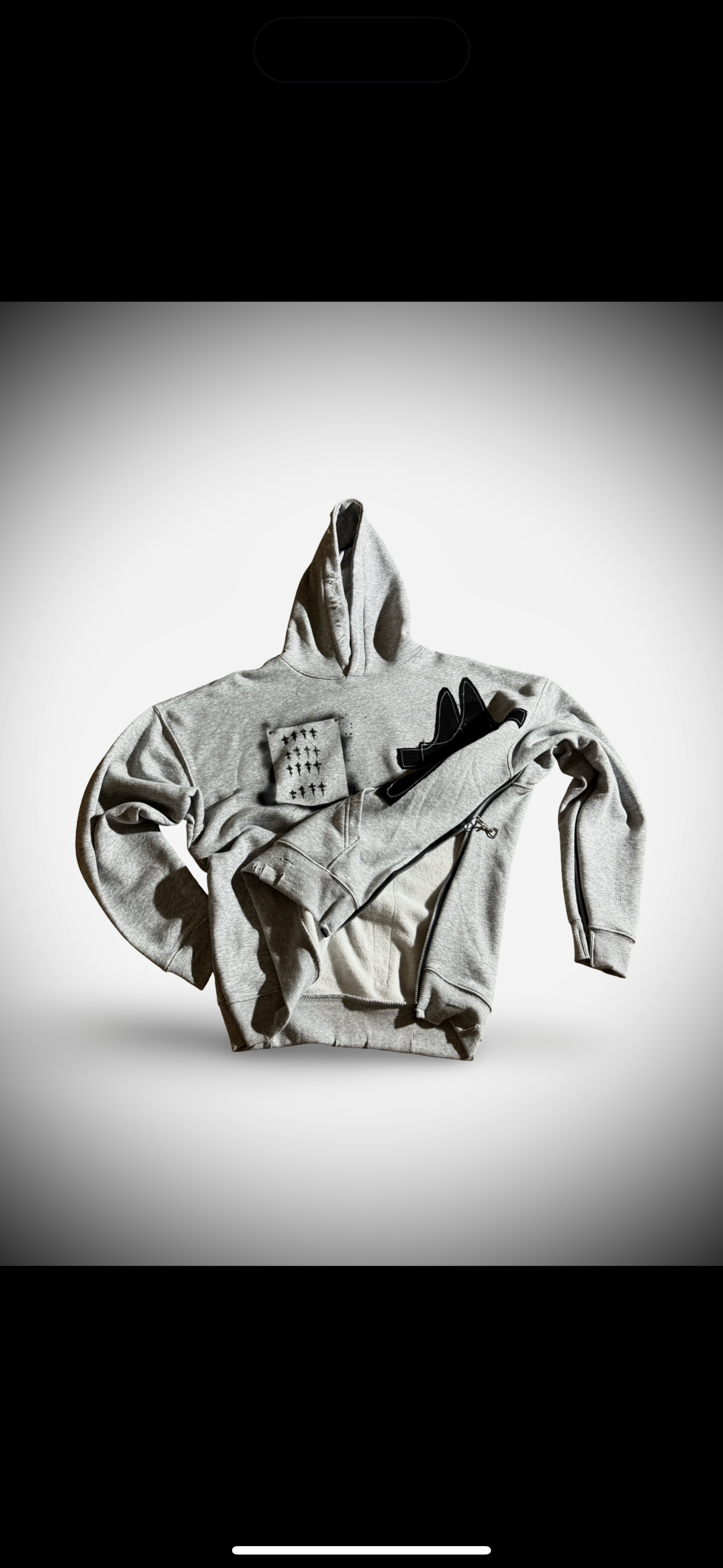 1/1 PXD denim cross Hoodie -M