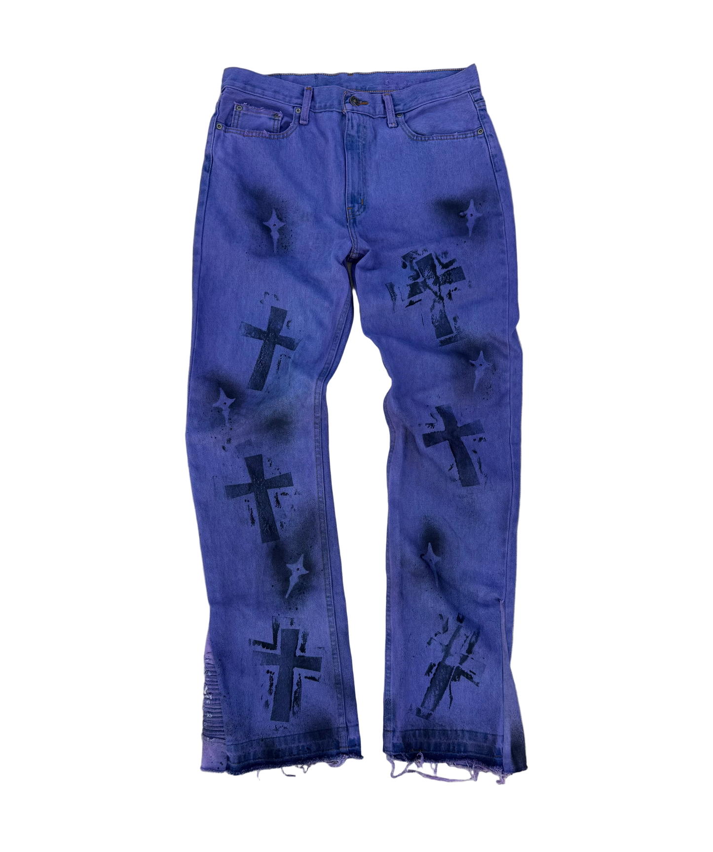 1/1 purple thunder distressed PXD denim jeans 34-34