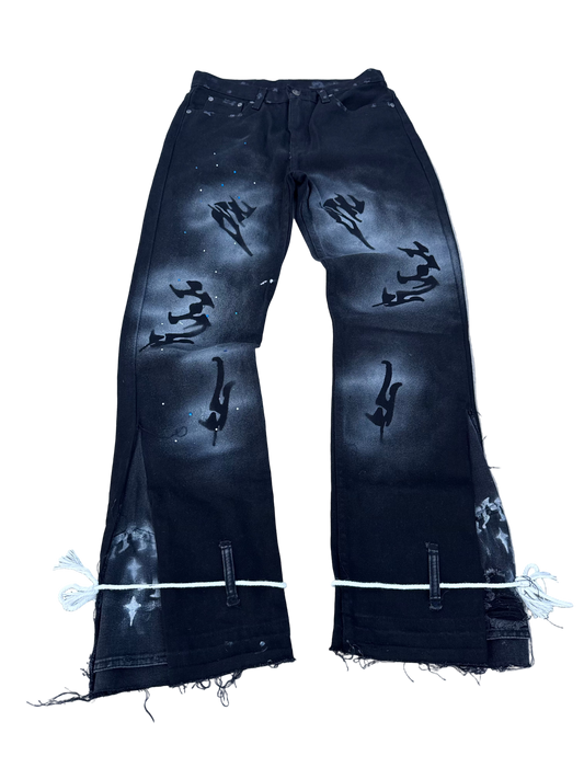 1/1 12 AM (Midnight) Flared PXD Denim Jeans 30-32