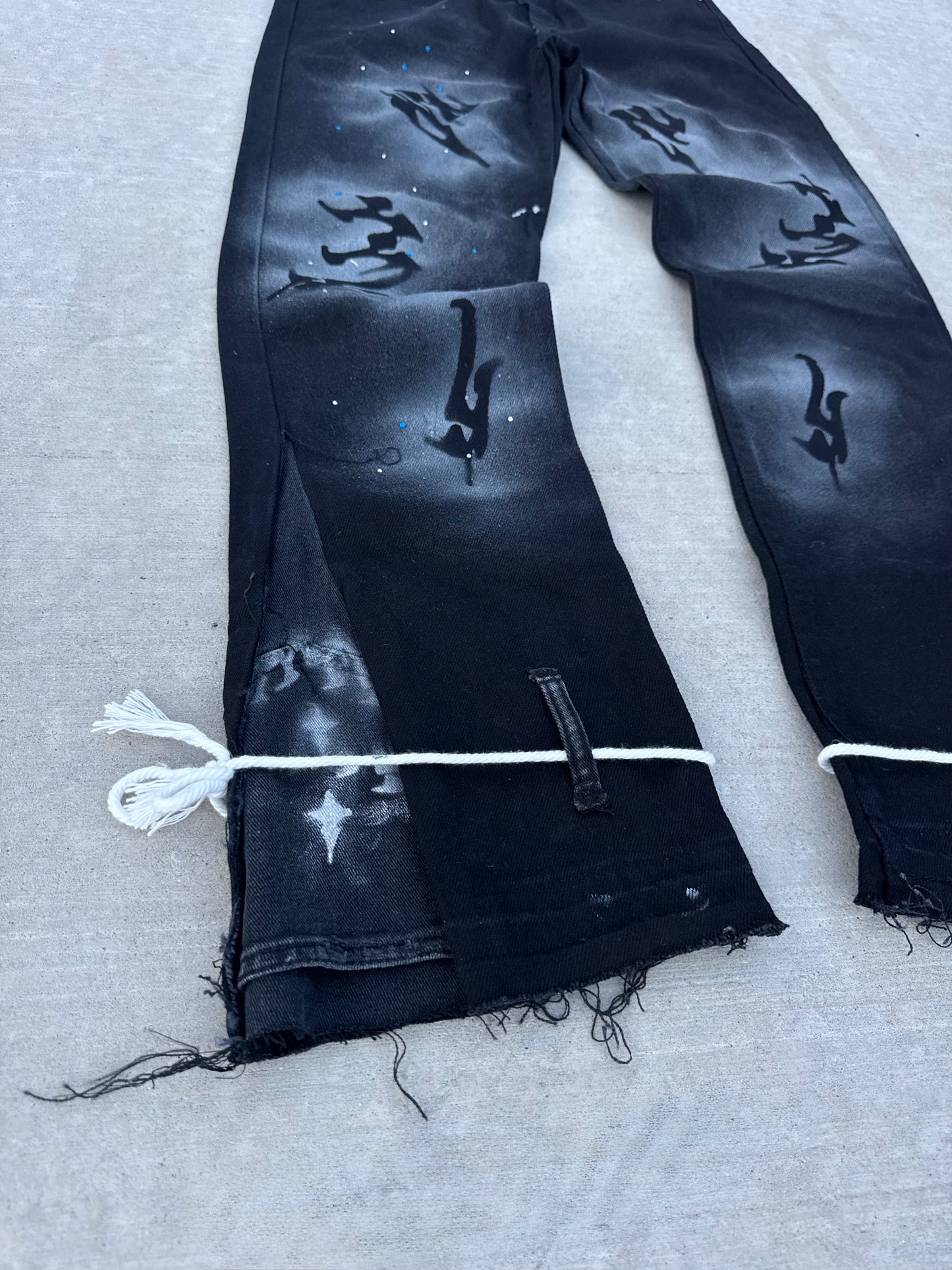 1/1 12 AM (Midnight) Flared PXD Denim Jeans 30-32